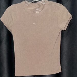 Nike Women's Brown/Tan Short Sleeve Tee